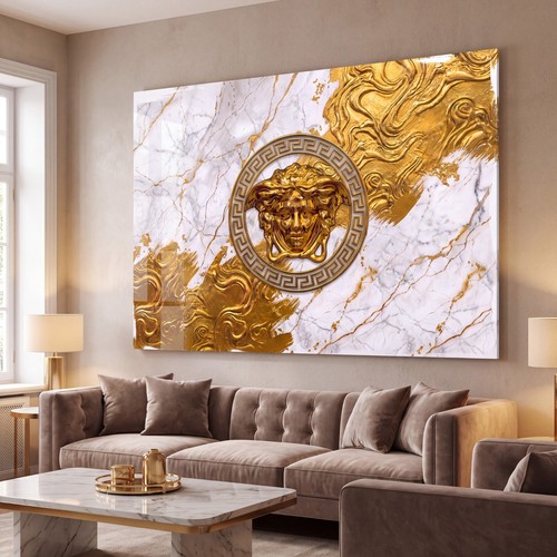 Goldene medusa wandkunst - goldene,